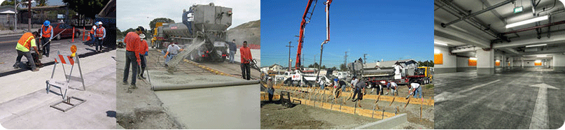 Applications of cement and concrete, road repair services from George Throop Company