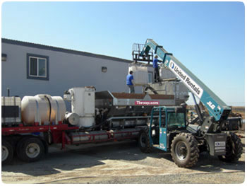 Multiple buildings on an island needed concrete and grout pumped. Coordinating the logistics of loading and unloading supplies was handled by the Throop Company