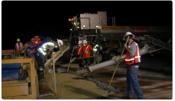 Producing concrete for replacing airport concrete runway panels at Atlanta Airport by George Throop Company
