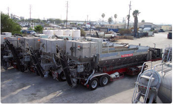 George Throop company uses mobile batch plants to work on concrete construction jobs.