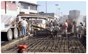 Photo of Burbank Airport, California, having concrete hardstand rapid set cement replaced by Throop Company
