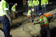 Throop Company placing rapid set concrete for Caltrans