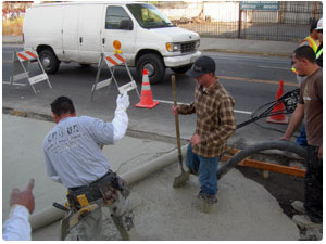 George Throop company produces Rapid Set concrete to repair city and county streets with concrete quickly.