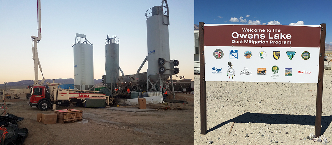 Dust mitigation project by LA Water district Throop experts at producing Type II concrete