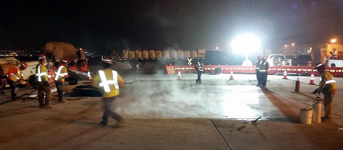 Throop Company are experts at airport rapid set concrete