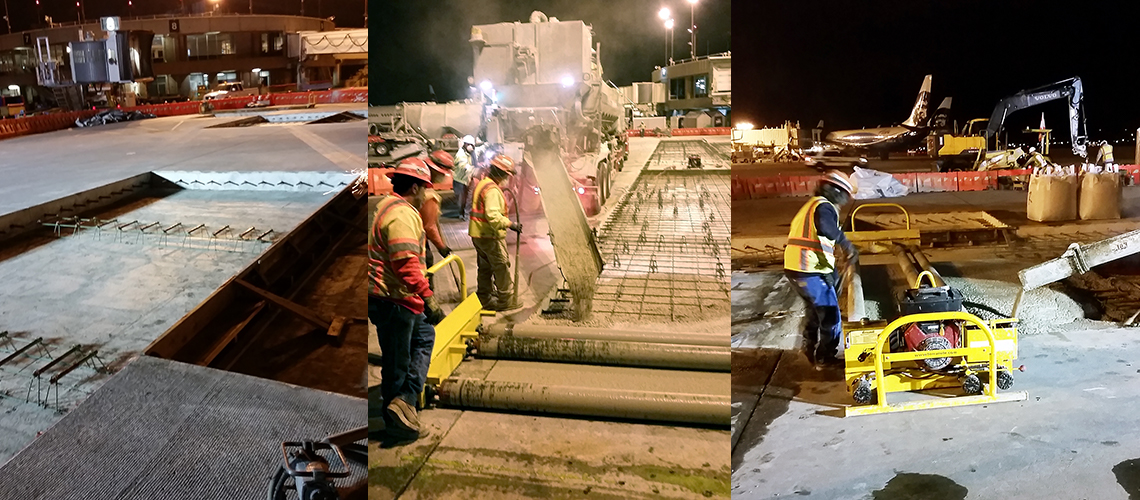 Rapid set concrete experts Throop Company working at San Diego Airport