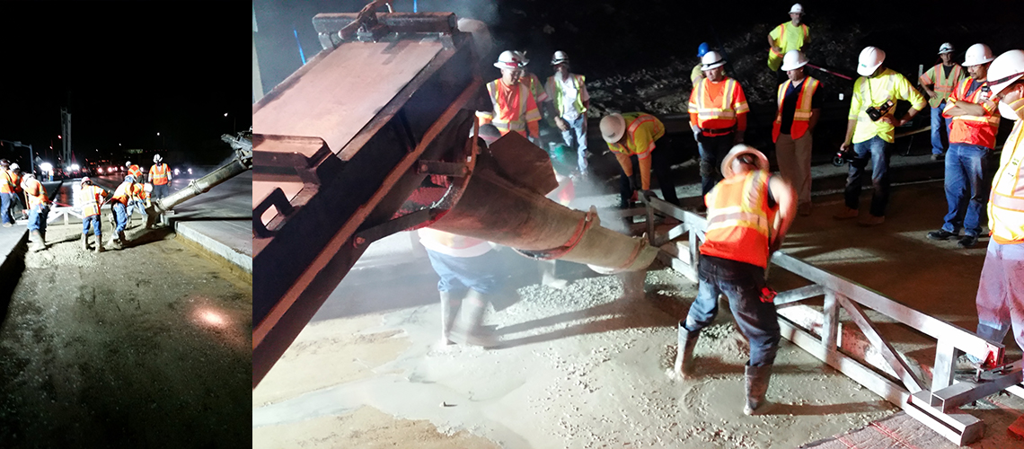 Freeway panel concrete by Throop is placed before panels are installed