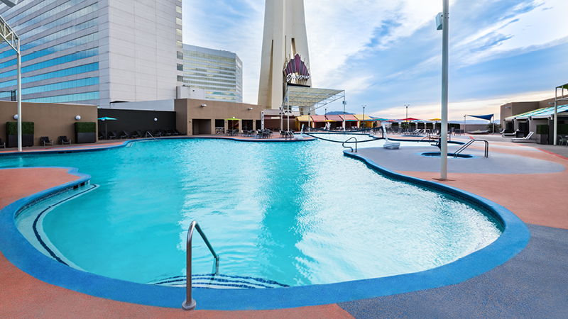 Strat hotel in Las Vegas used lightweight rapid set concrete to build their 7th floor swimming pool